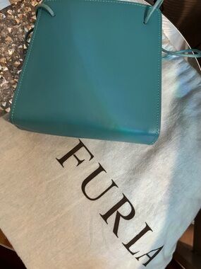 Furla Mini Bag 6” Turquoise Leather | Petite Designer Purse